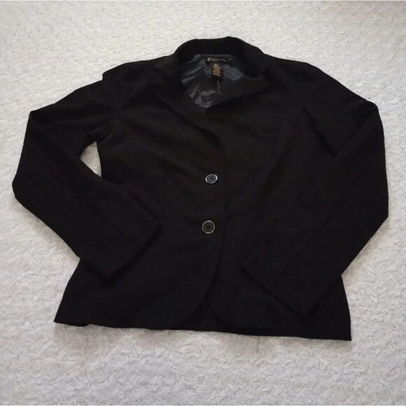 grass collection Jackets & Blazers - Grass Collection Women’s Black Sz L Blazer Jacket Button Sleeves Stretchy